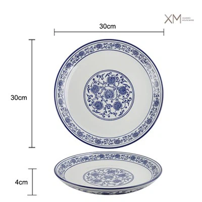 สี underglaze สี 12 นิ้วจานวินเทจลายดอกไม้เซรามิก